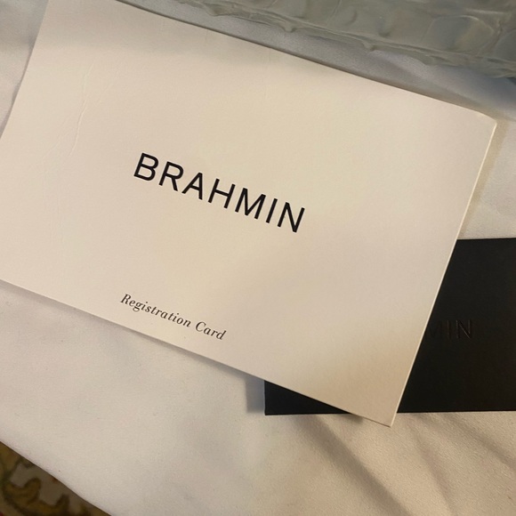 Brahmin Light Blue and Tan Croc-Embossed Shoulder Bag - Picture 10 of 10